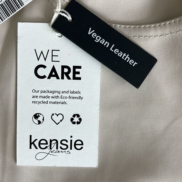 089 New Kensie Vegan Leather Pants in Cream Size 14 - Picture 5 of 9